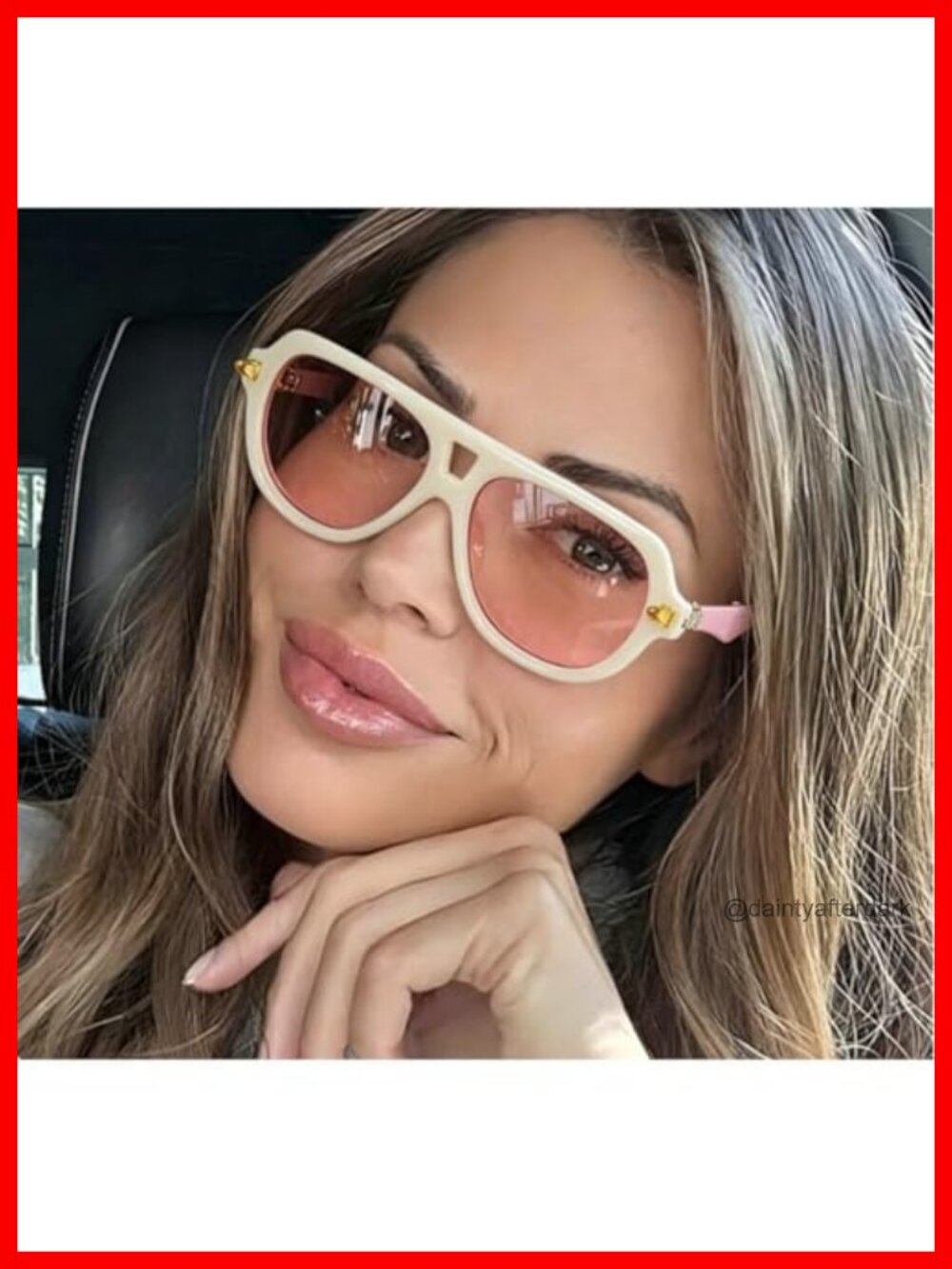 Retro Double Bridge Pilot Sunglasses with Gradient Clear Lens UV400 - Picture 5 of 6